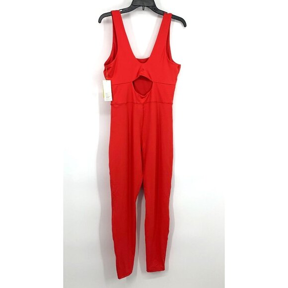 All in Motion Bodysuit Brushed Sculpt Red Scoopneck Sleeveless Jumpsuit - Picture 8 of 10